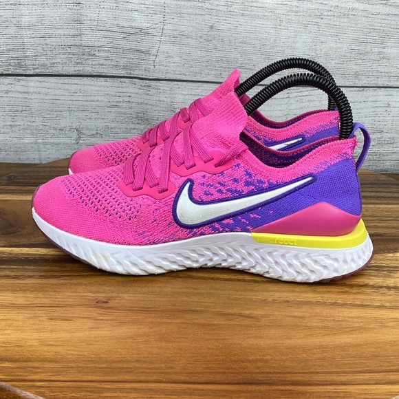 Nike Epic React Flyknit 2 Laser Fuchsia Pink Running Shoe CK0821-600 Women’s 6 - Picture 1 of 12